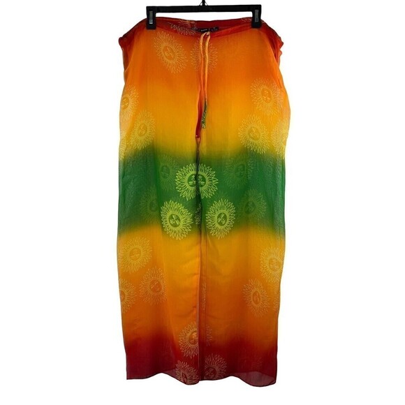 Indian tropical Fashion 2 Piece Swimsuit Coverup Top Pant Size Medium *FLAW* - Picture 5 of 16